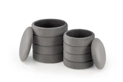 Zestaw 2 puf Gabael popielaty