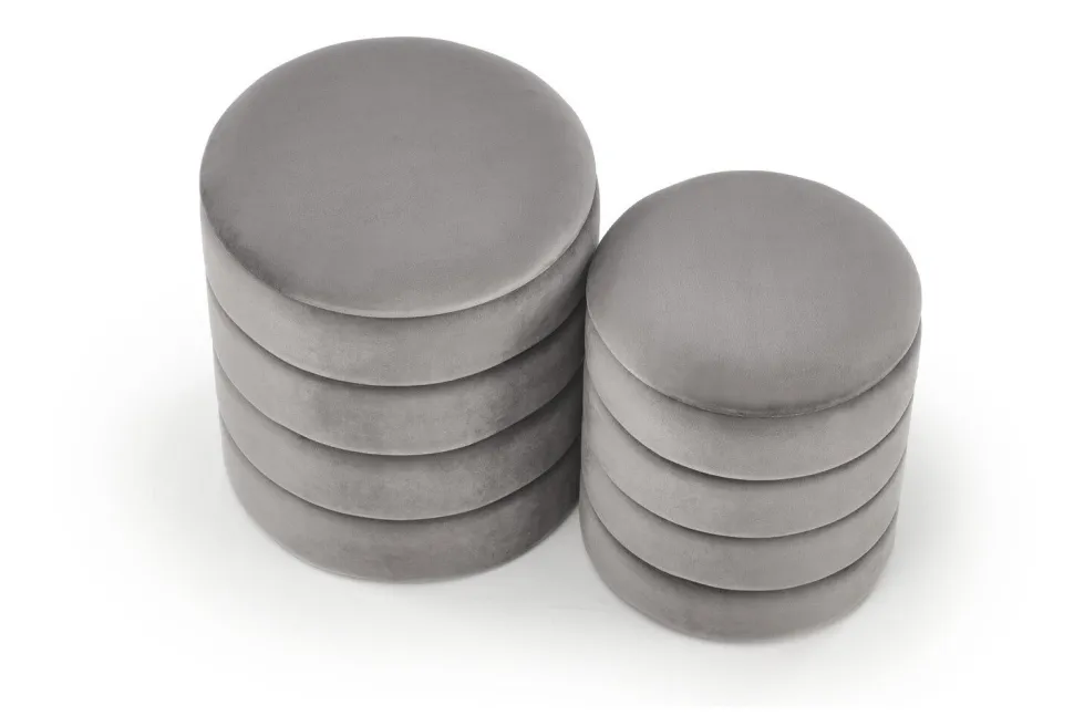 Zestaw 2 puf Gabael popielaty