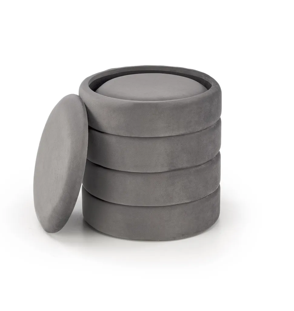 Zestaw 2 puf Gabael popielaty