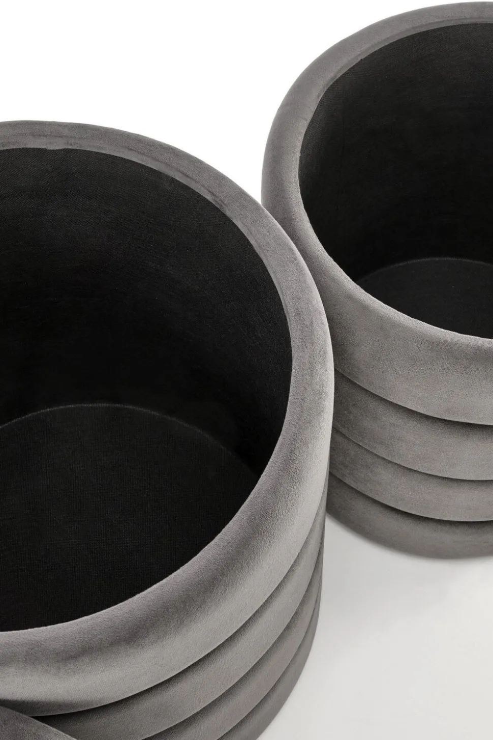 Zestaw 2 puf Gabael popielaty