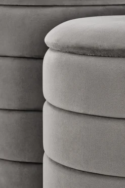 Zestaw 2 puf Gabael popielaty