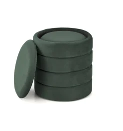 Zestaw 2 puf Gabael zielony