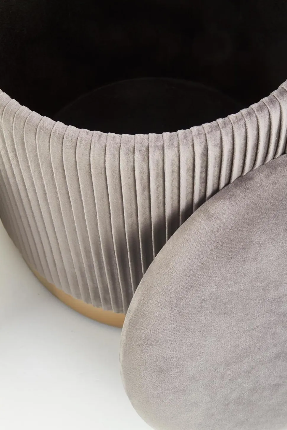 Zestaw 2 puf Goltra ze schowkiem szare