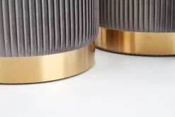 Zestaw 2 puf Goltra ze schowkiem szare