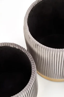 Zestaw 2 puf Goltra ze schowkiem szare