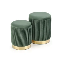 Zestaw 2 puf Goltra ze schowkiem zielone