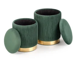 Zestaw 2 puf Goltra ze schowkiem zielone