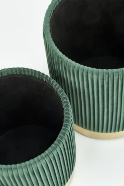 Zestaw 2 puf Goltra ze schowkiem zielone