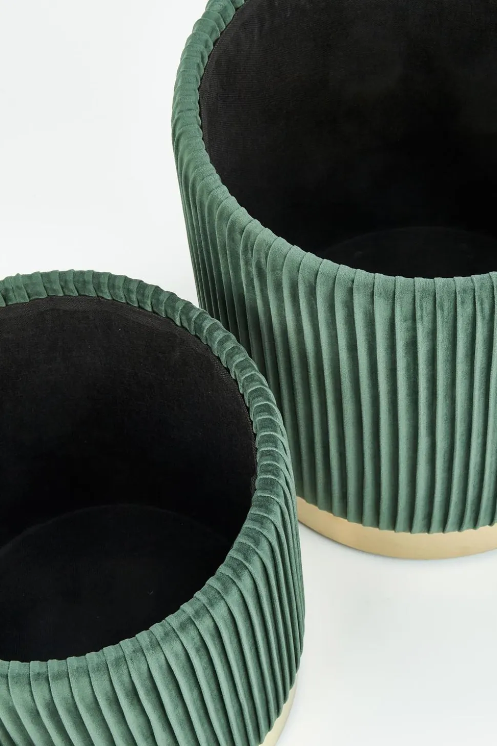 Zestaw 2 puf Goltra ze schowkiem zielone