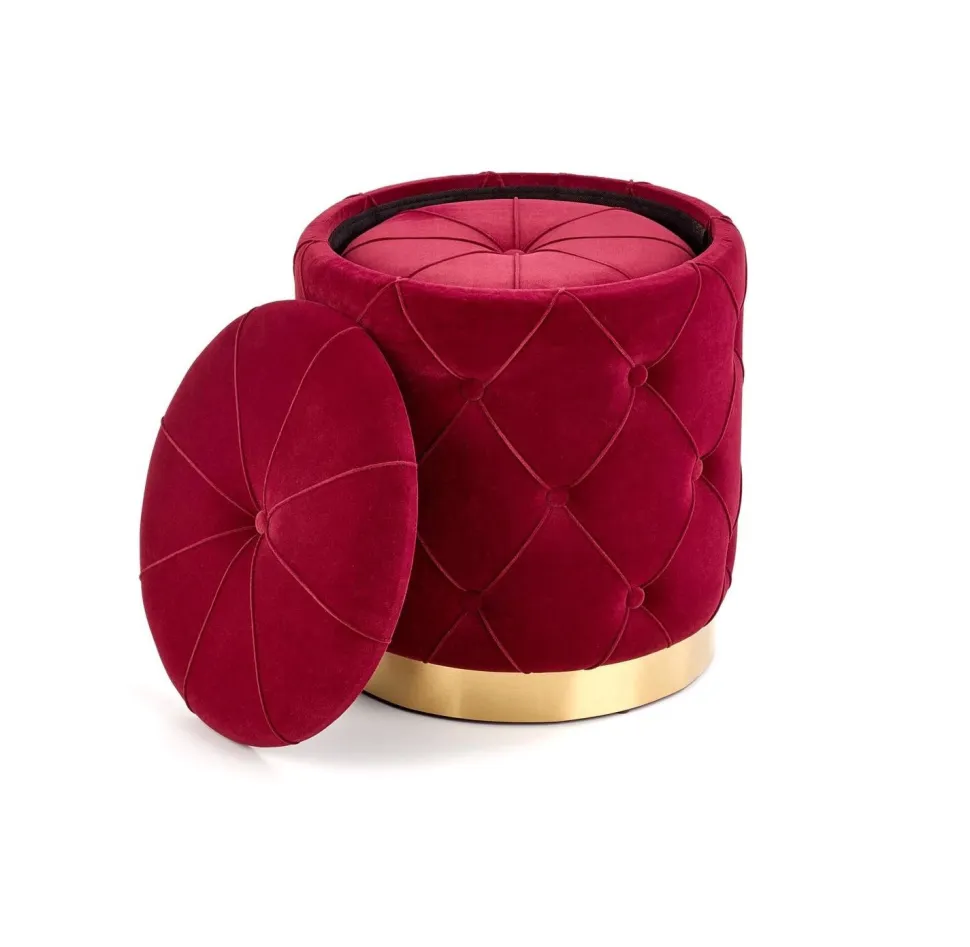 Zestaw 2 puf Grena ze schowkiem bordowe