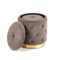 Zestaw 2 puf Grena ze schowkiem szare