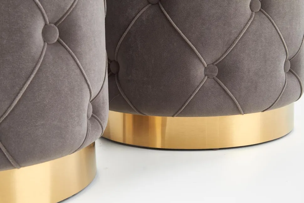 Zestaw 2 puf Grena ze schowkiem szare