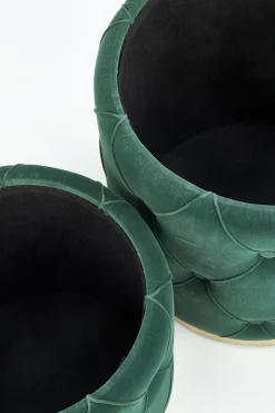 Zestaw 2 puf Grena ze schowkiem zielone