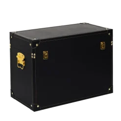 Zestaw 3 skrzynek do przechowywania czarny/złoty