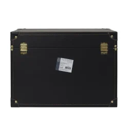 Zestaw 3 skrzynek do przechowywania czarny/złoty