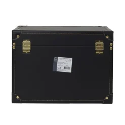 Zestaw 3 skrzynek do przechowywania czarny/złoty