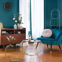 Zestaw 2 stolików Alya czarne/złote