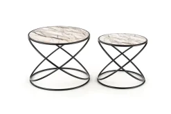 Zestaw 2 stolików Chaletz biały