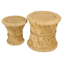 Zestaw 2 stolików Corde naturalne