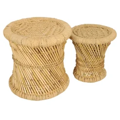 Zestaw 2 stolików Corde naturalne