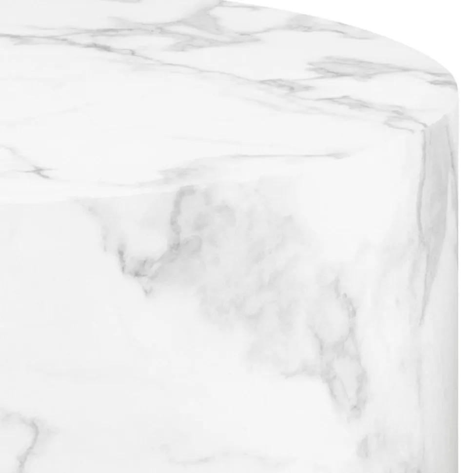 Zestaw 2 stolików Dice okrągłe marmur biały