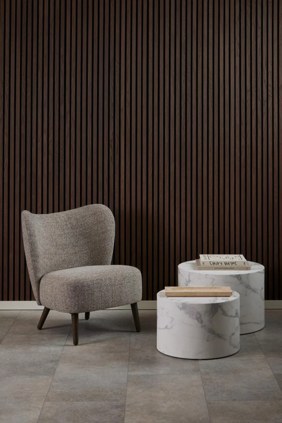 Zestaw 2 stolików Dice okrągłe marmur biały