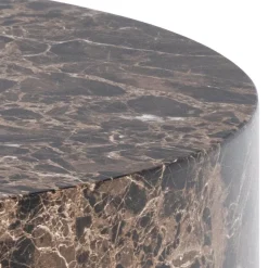 Zestaw 2 stolików Dice okrągłe marmur  brązowy