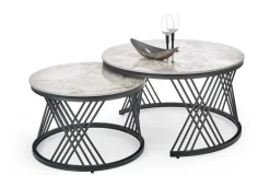 Zestaw 2 stolików Intela szary marmur/