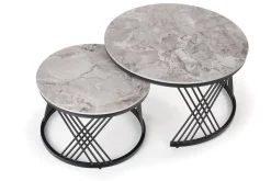 Zestaw 2 stolików Intela szary marmur/