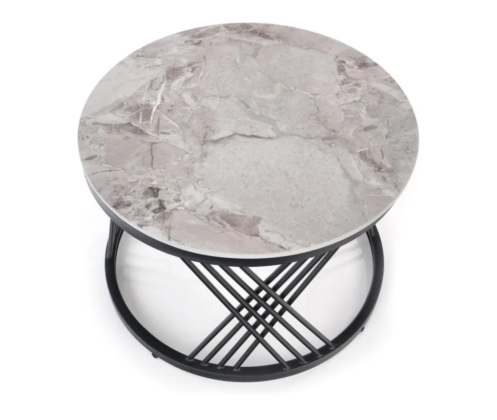 Zestaw 2 stolików Intela szary marmur/