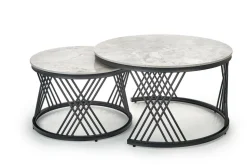 Zestaw 2 stolików Intela szary marmur/
