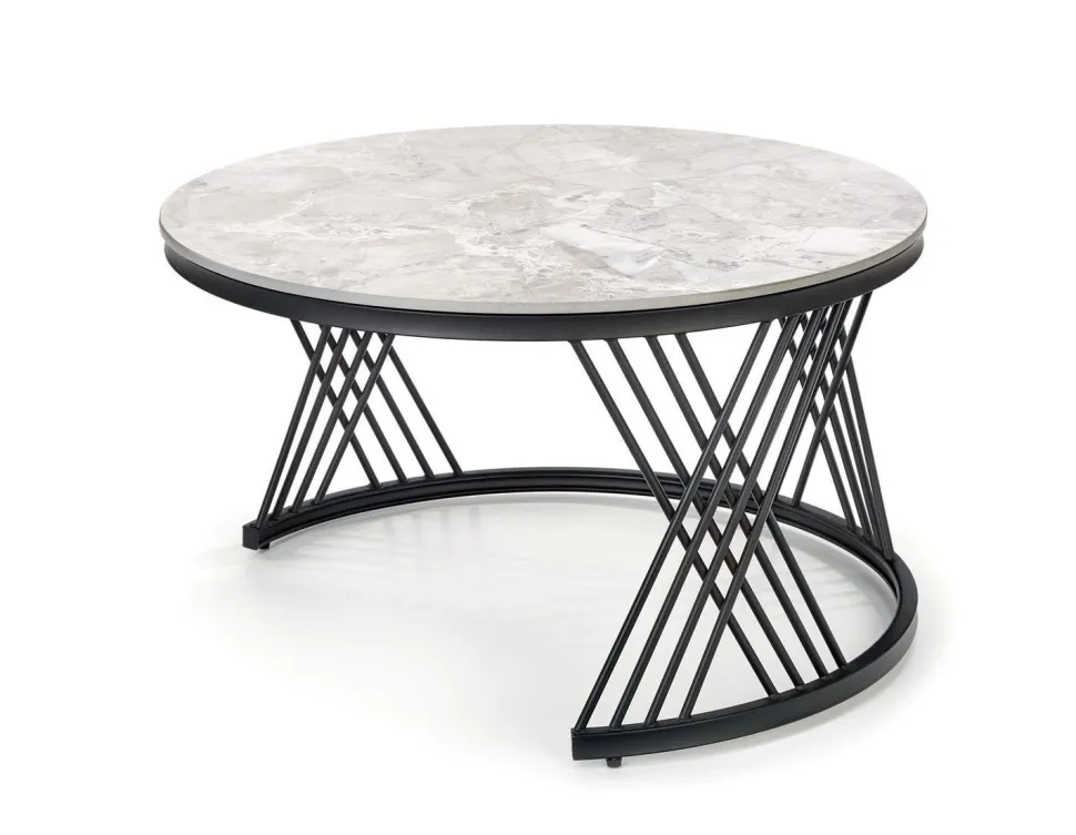 Zestaw 2 stolików Intela szary marmur/