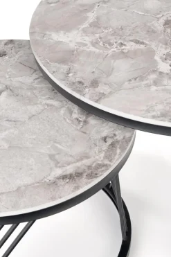 Zestaw 2 stolików Intela szary marmur/