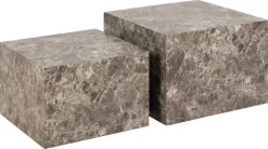 Zestaw 2 stolików kawowych Dice marmur brązowy