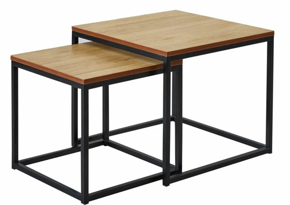 Zestaw 2 stolików kawowych Davina dąb naturalny