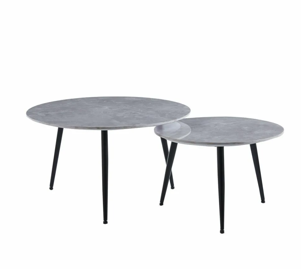 Zestaw 2 stolików kawowych Tifa beton szary