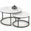 Zestaw 2 stolików kawowych Yvetta biały