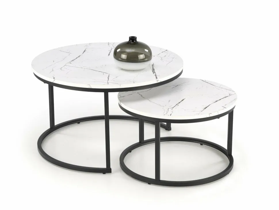 Zestaw 2 stolików kawowych Yvetta biały