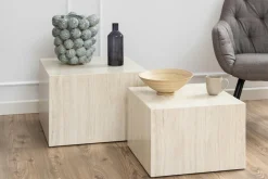 Zestaw 2 stolików kawowych Dice beżowe