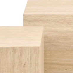 Zestaw 2 stolików kawowych Dice trawertyn