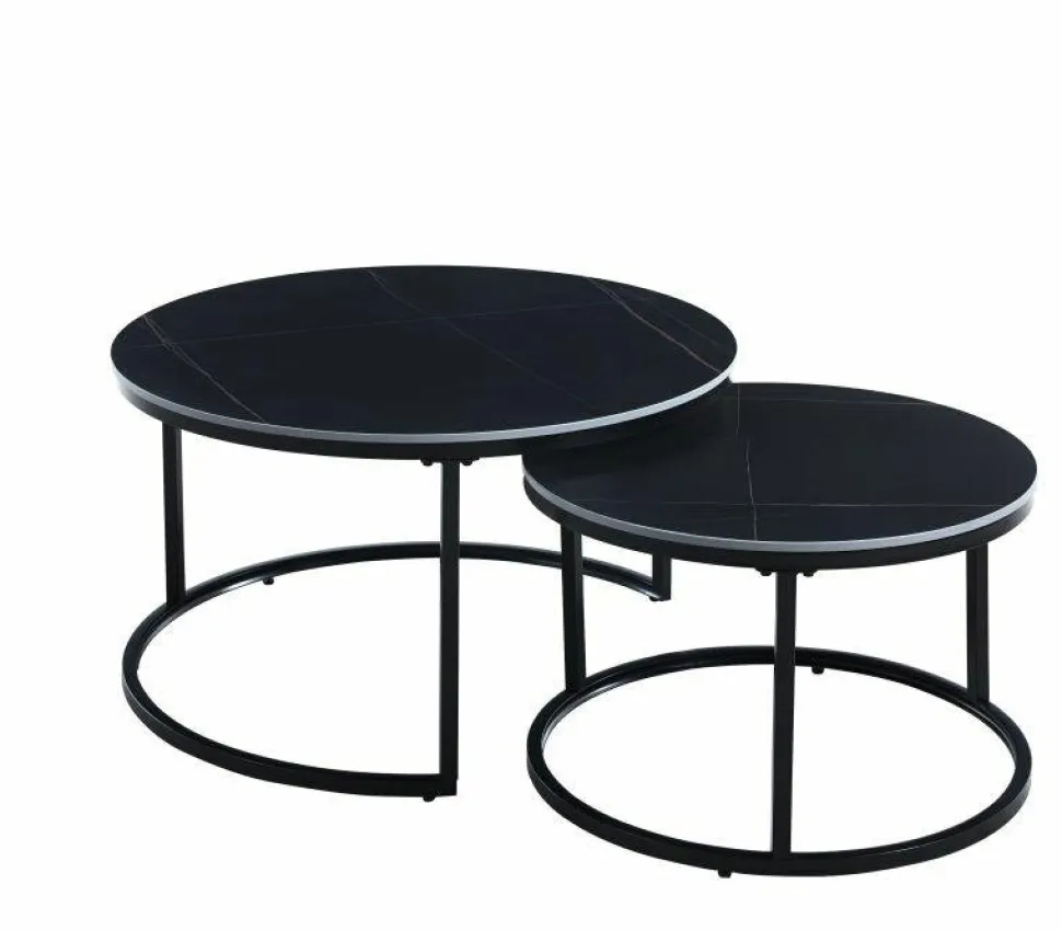 Zestaw 2 stolików kawowych Silas czarny