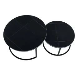 Zestaw 2 stolików kawowych Silas czarny