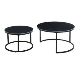 Zestaw 2 stolików kawowych Silas czarny
