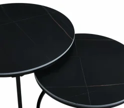 Zestaw 2 stolików kawowych Silas czarny
