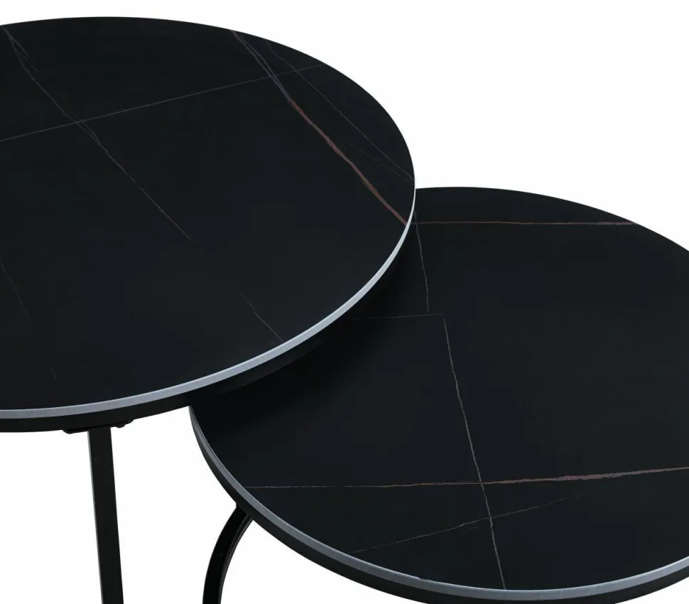 Zestaw 2 stolików kawowych Silas czarny