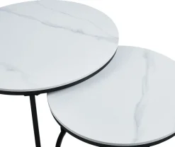 Zestaw 2 stolików kawowych Silas biały marmur