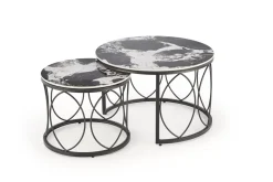Zestaw 2 stolików kawowych Dariam czarny  marmur