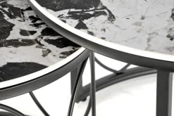 Zestaw 2 stolików kawowych Dariam czarny  marmur