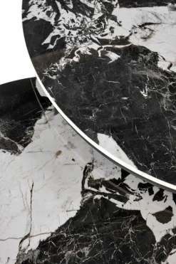 Zestaw 2 stolików kawowych Dariam czarny  marmur