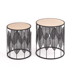 Zestaw 2 stolików Lifts czarny /